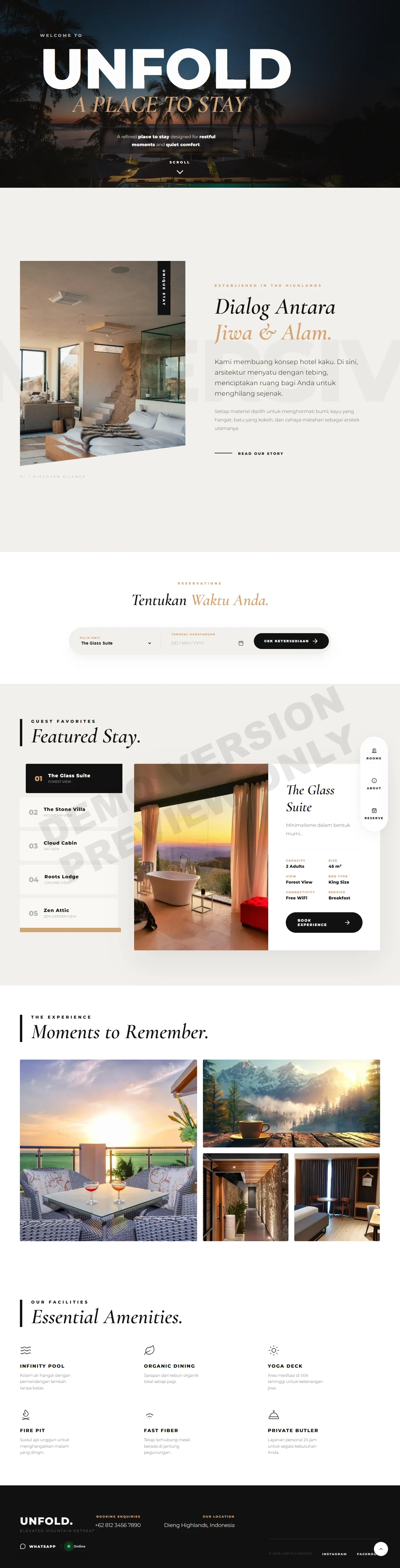 Unfold Hospitality Website
