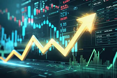 Analisis grafik statistik data performa digital di layar tablet
